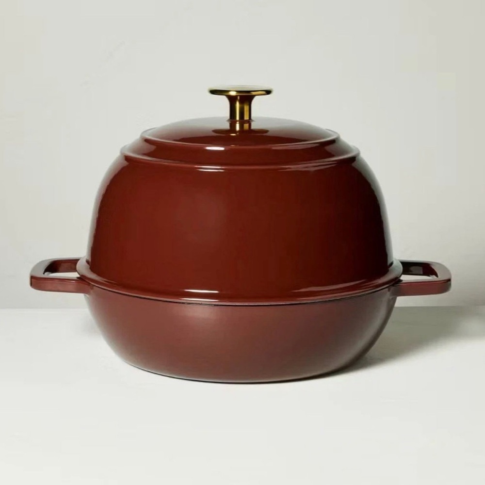 Hearth & Hand Magnolia - FALL Maroon Red Dutch Bread Oven Cast Iron BRAND NEW